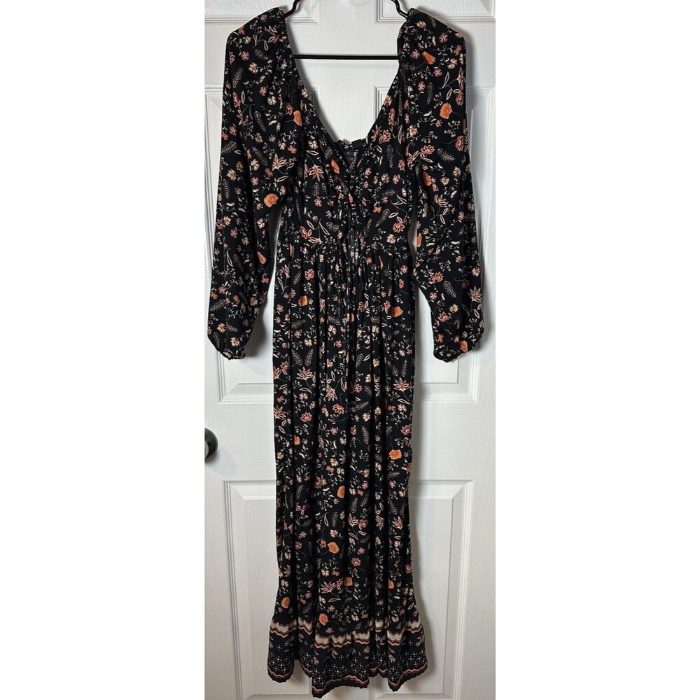 Roxy Women’s S Floral Print Maxi Dress Puff Sleeve Boho